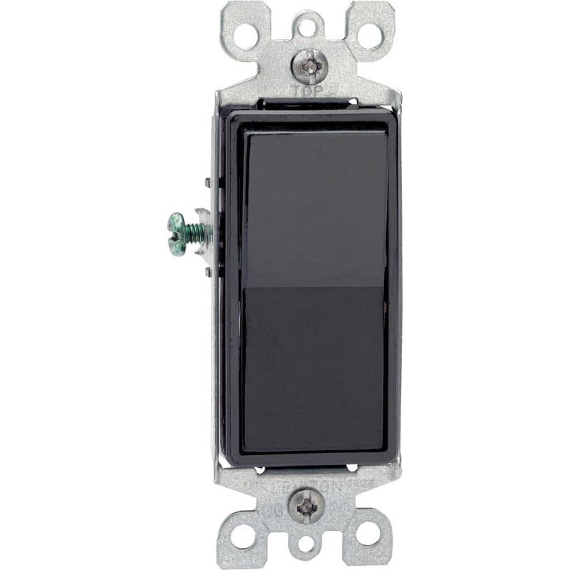 Leviton Decora 15 amps Three Pole Rocker AC Quiet Switch Black 1 pk