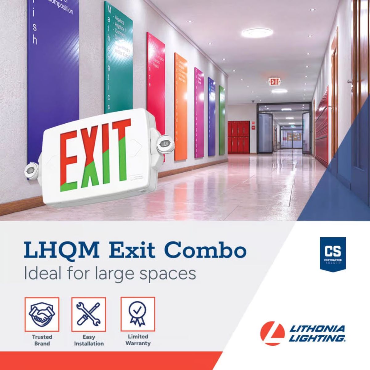 Lithonia Lighting LHQM Switch Hardwired LED White Exit Sign and Emergency Light