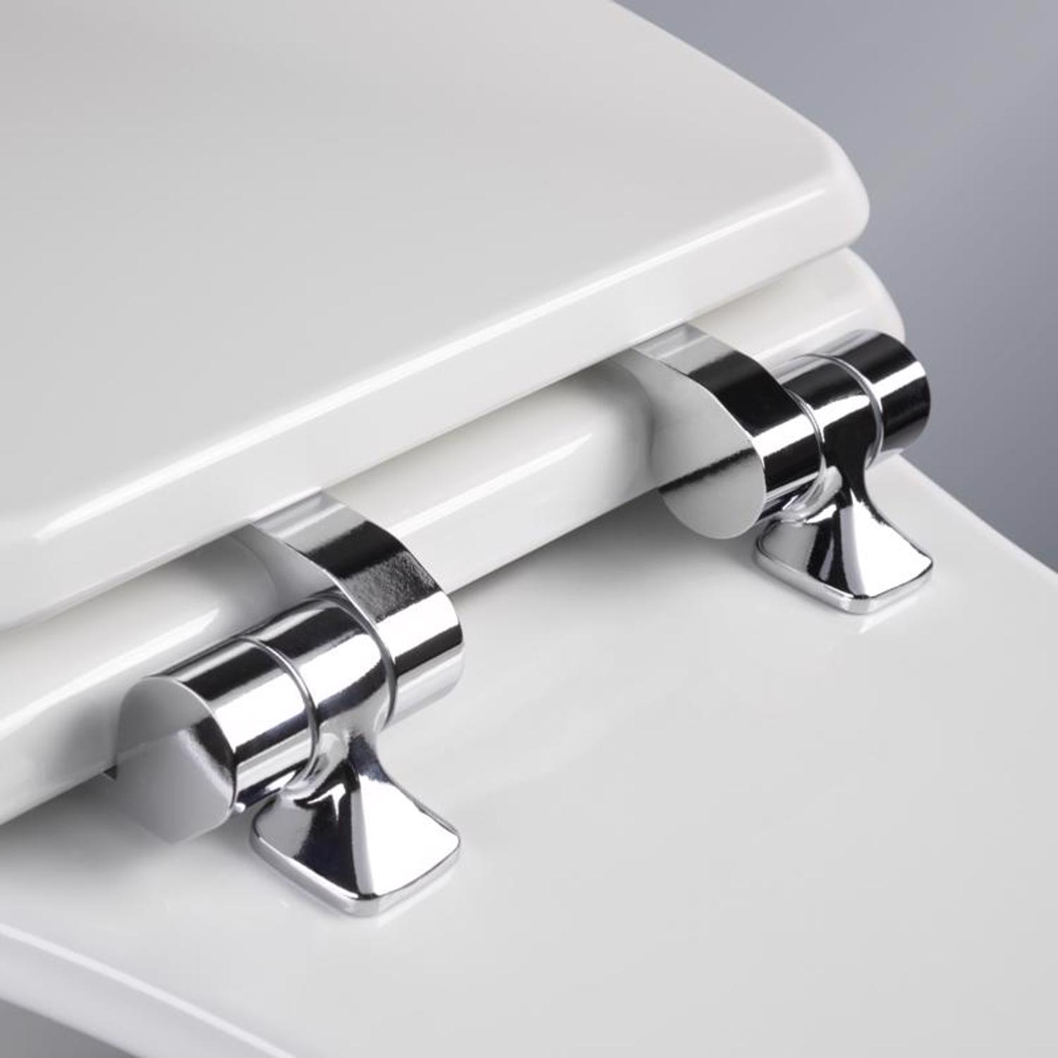 Mayfair by Bemis Benton Slow Close Elongated White Enameled Wood Toilet Seat