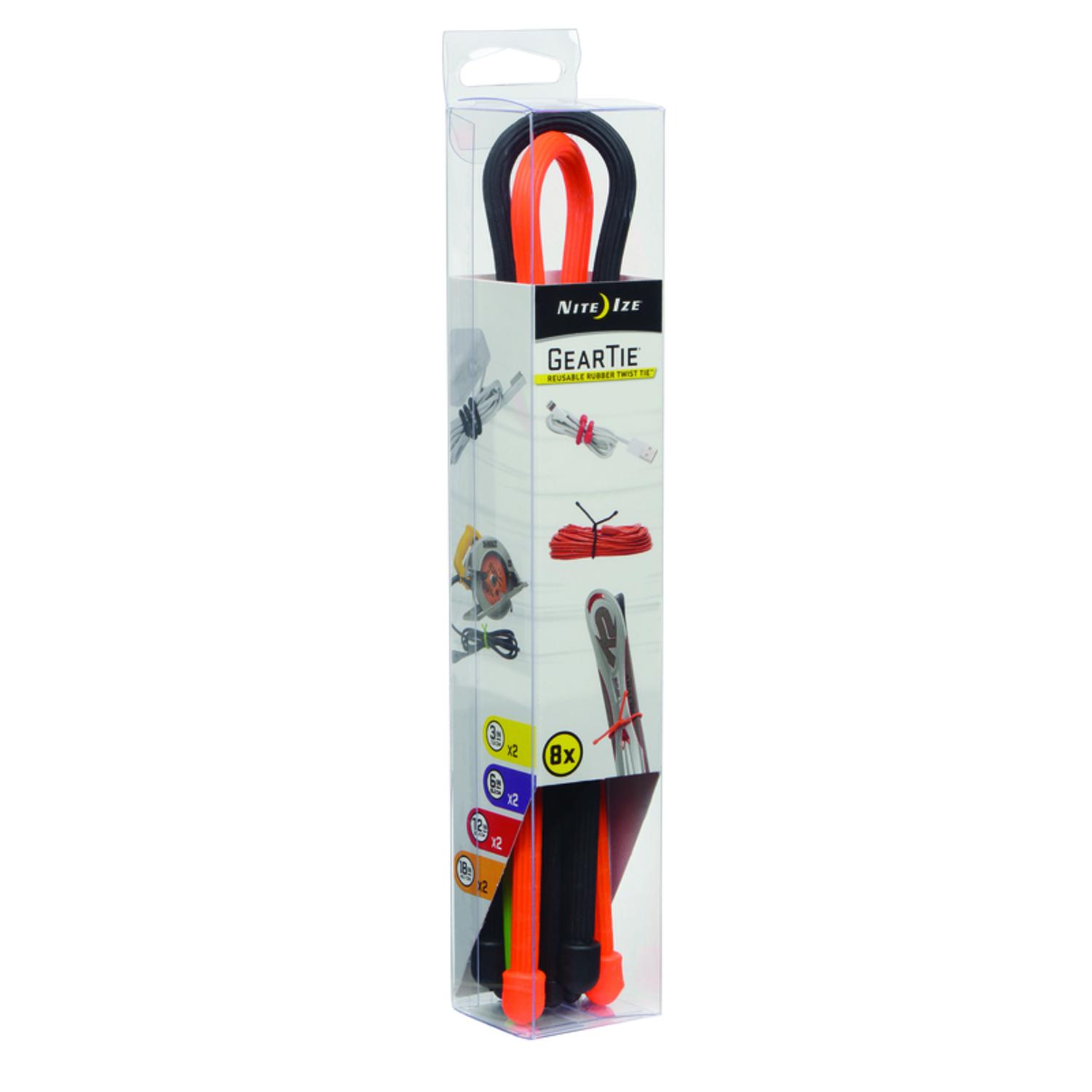 Nite Ize Gear Tie 18 in. L Assorted Twist Ties 8 pk
