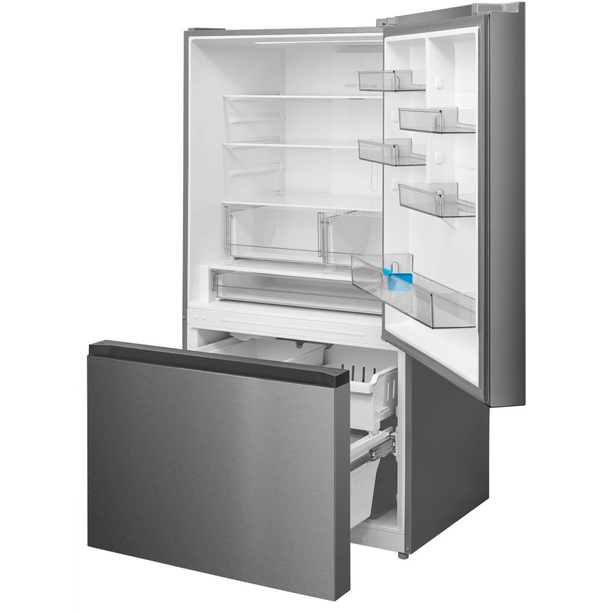Midea 33 in. Counter-Depth Bottom-Freezer Smart Refrigerator with 23 cu. ft.