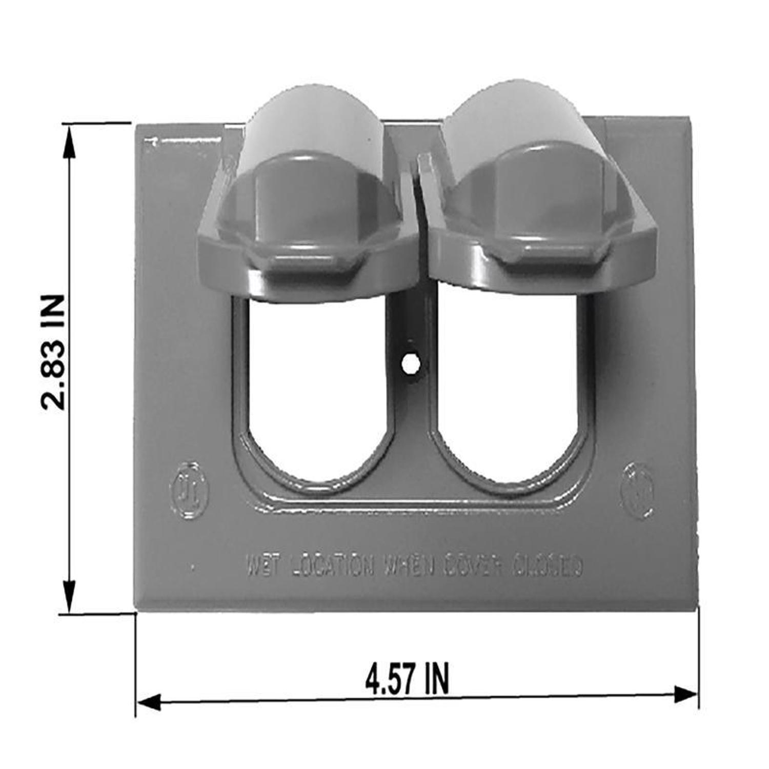 Sigma Engineered Solutions Rectangle Metal 1 gang 2.83 in. H X 4.57 in. W Horizontal Duplex Cover