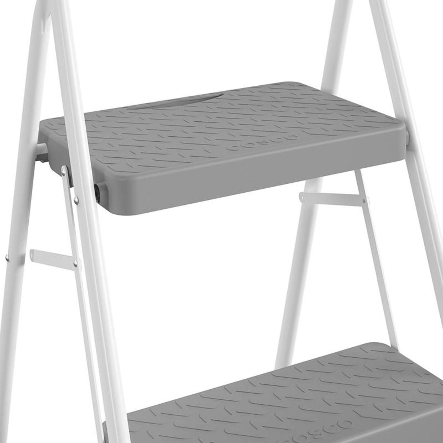 Cosco 37.09 in. H X 16.77 in. W X 2.83 in. D 225 lb. capacity 2 step Steel Folding Step Stool