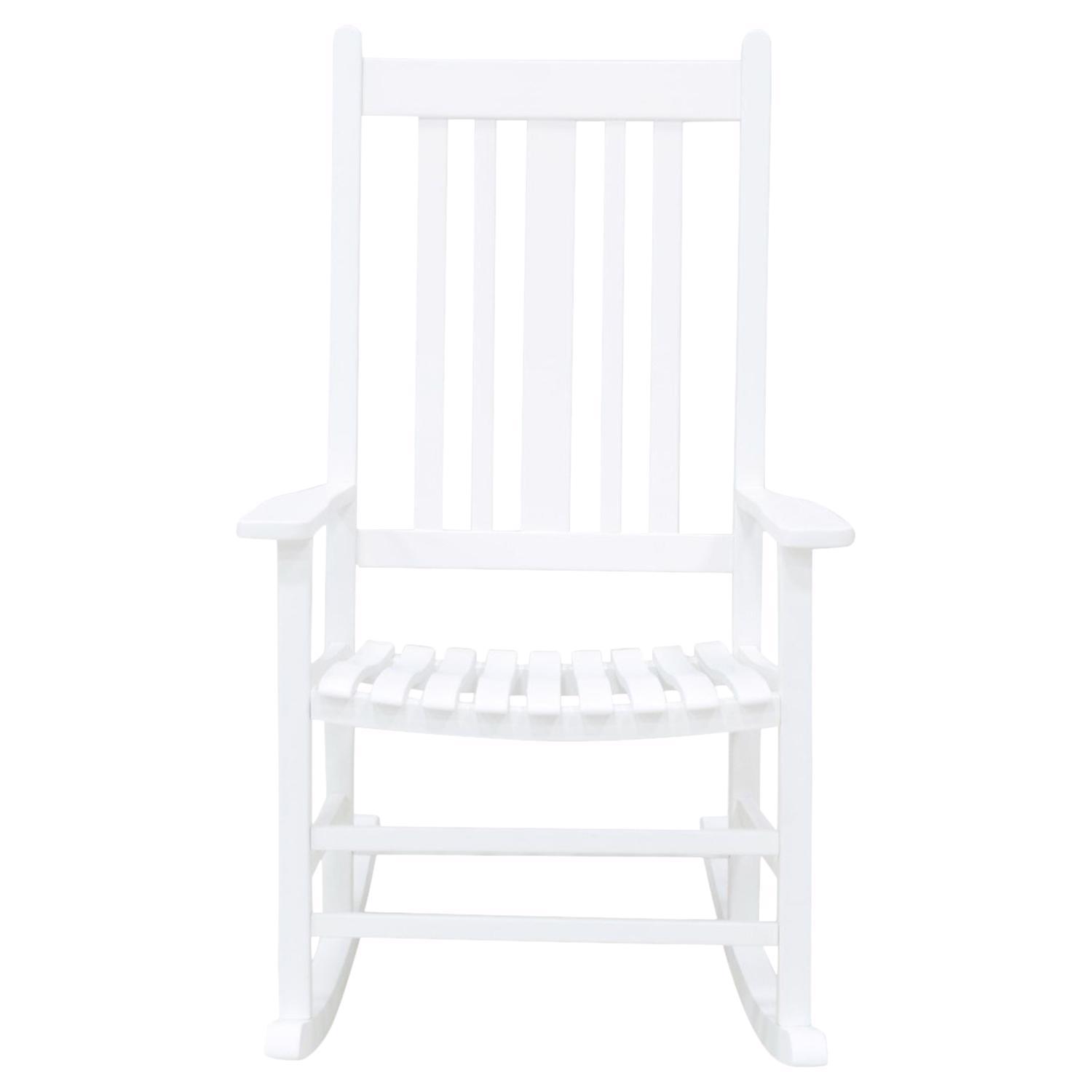 Living Accents White Wood Frame Casual Rocking Chair