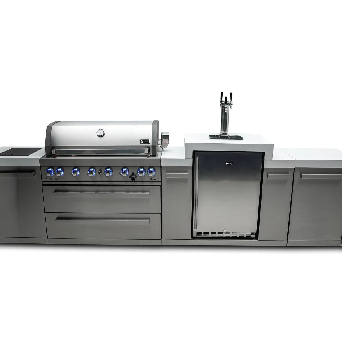 Mont Alpi 6-Burner Deluxe island with kegerator