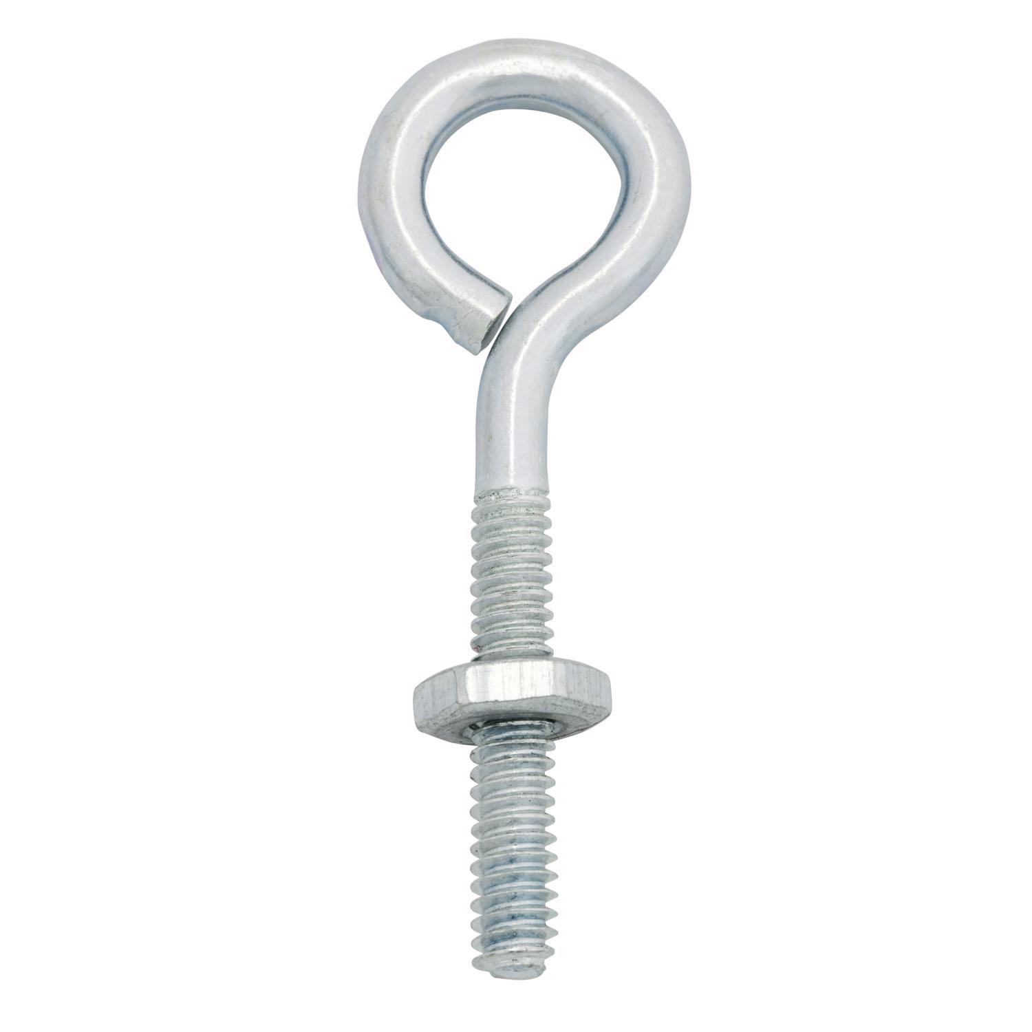 Hampton 3/16 in. X 2 in. L Zinc-Plated Steel Eyebolt Nut Included