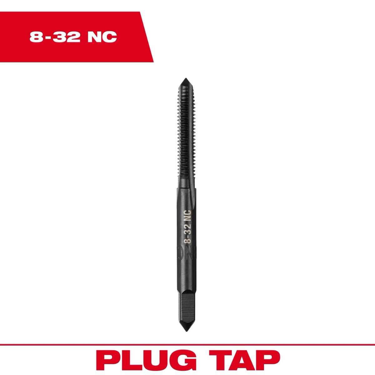 Milwaukee SAE 8-32 NC Straight Flute Plug Tap