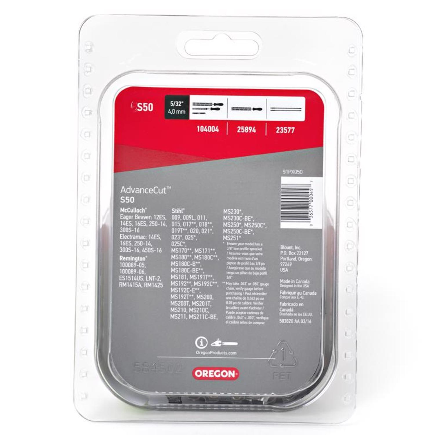 Oregon AdvanceCut S50 14 in. Chainsaw Chain 50 links