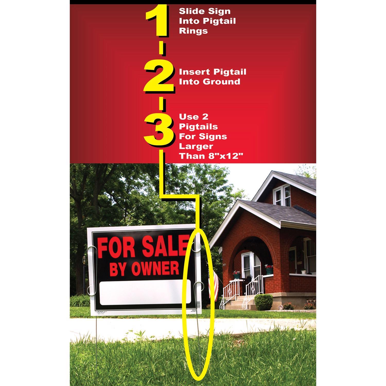 HILLMAN English Pigtail Sign Stake 28 in. H X 1.75 in. W