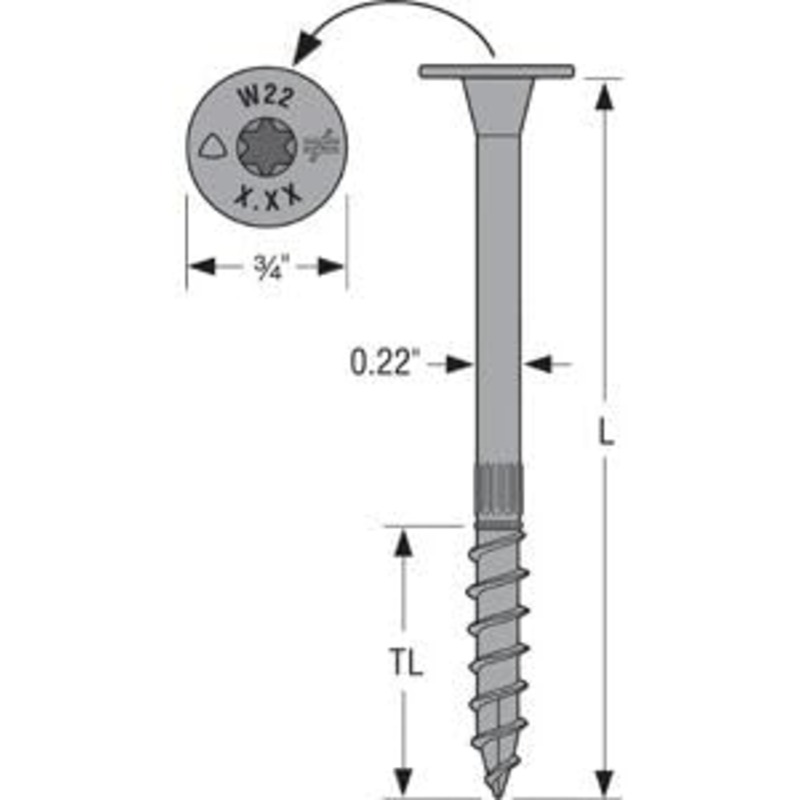 Simpson Strong-Tie 3-3/8 in. Structural Wood Screw Interior 50ct