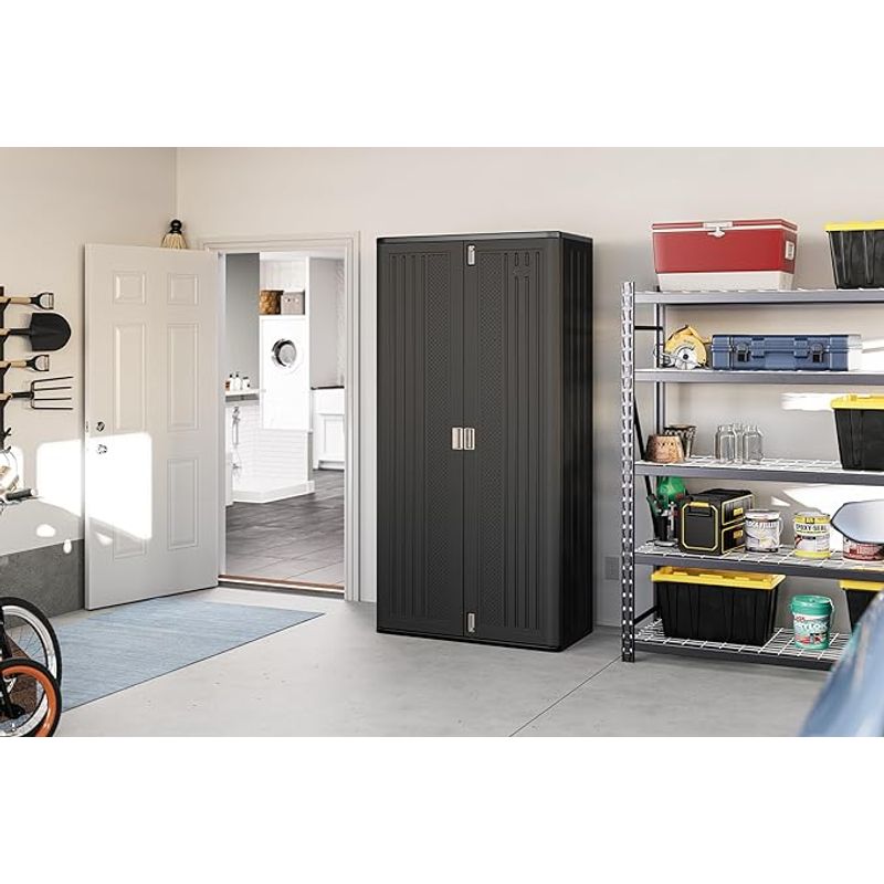 Suncast Mega Tall Storage Cabinet Black