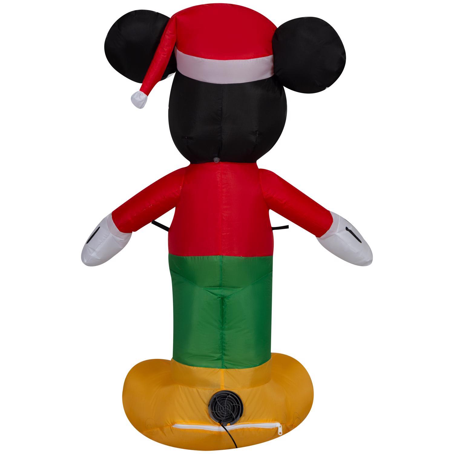Gemmy Disney LED Clear Mickey Mouse in Christmas Sweater 42.13 in. Inflatable