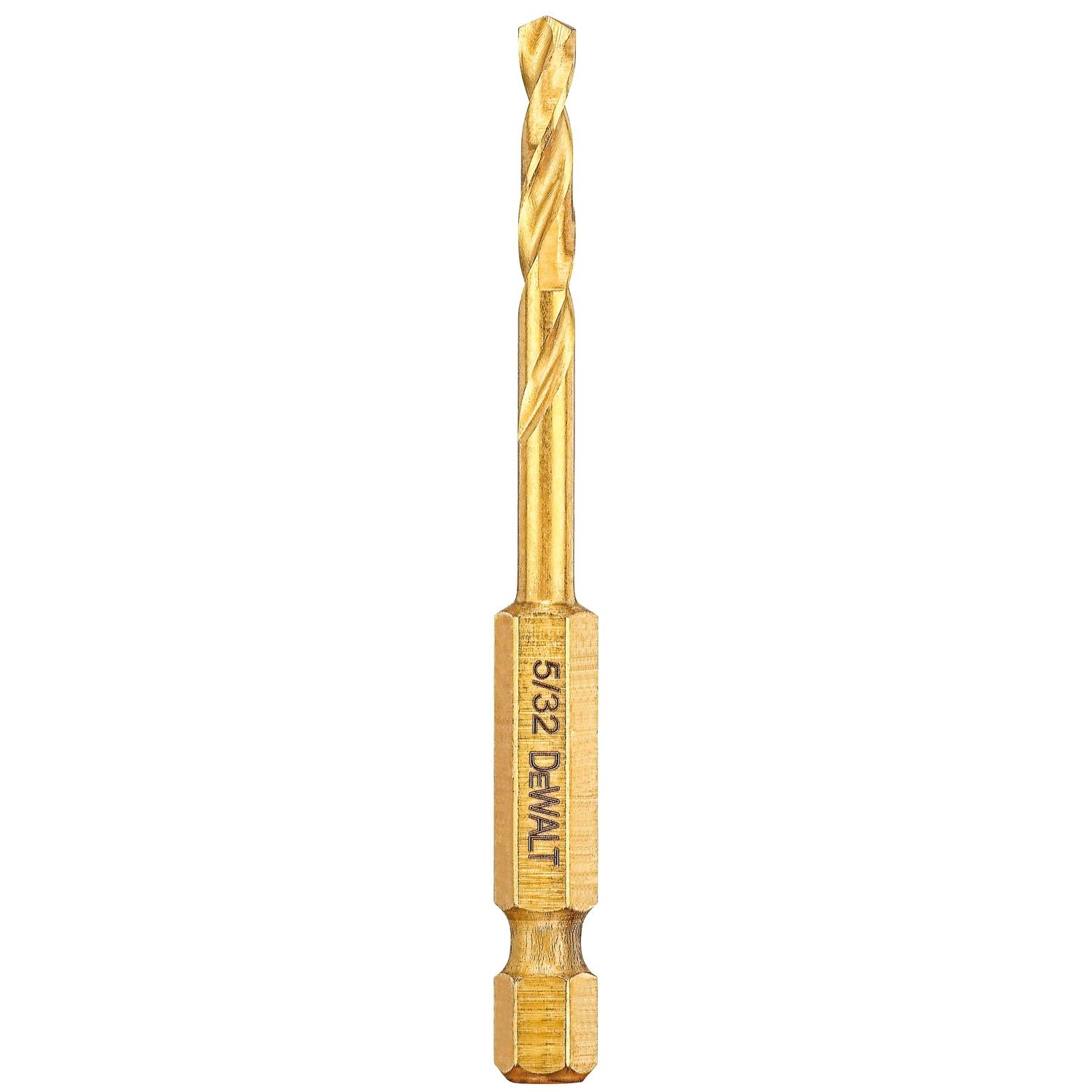 DeWalt Impact Ready 5/32 in. X 2-13/16 in. L High Speed Steel Drill Bit Quick-Change Hex Shank 1 pc