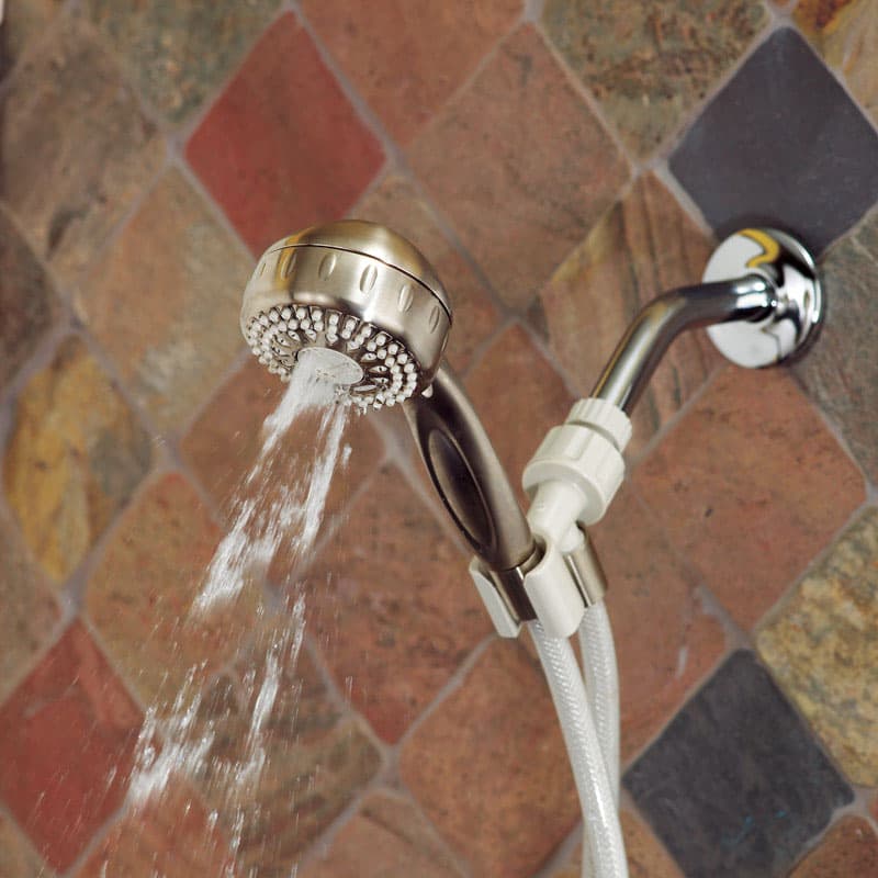 Waterpik PowerSpray Plus Brushed Nickel 5 settings Handheld Showerhead 1.8 gpm