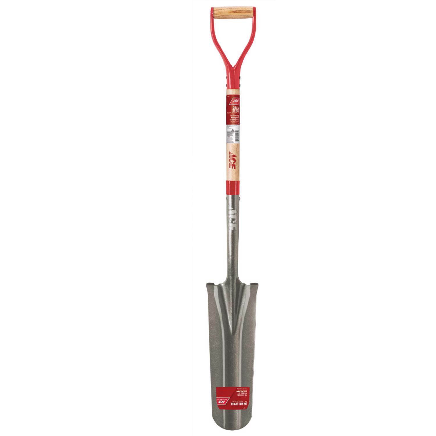 Ace 47 in. Steel Round Drain Spade Wood Handle