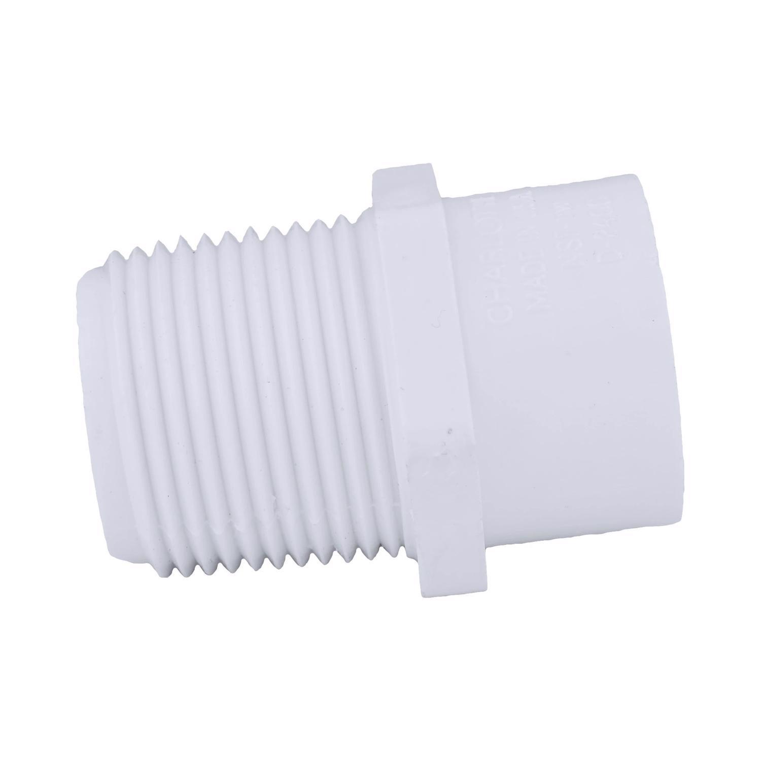 Charlotte Pipe Schedule 40 1 in. MPT X 3/4 in. D Slip PVC Pipe Adapter 1 pk
