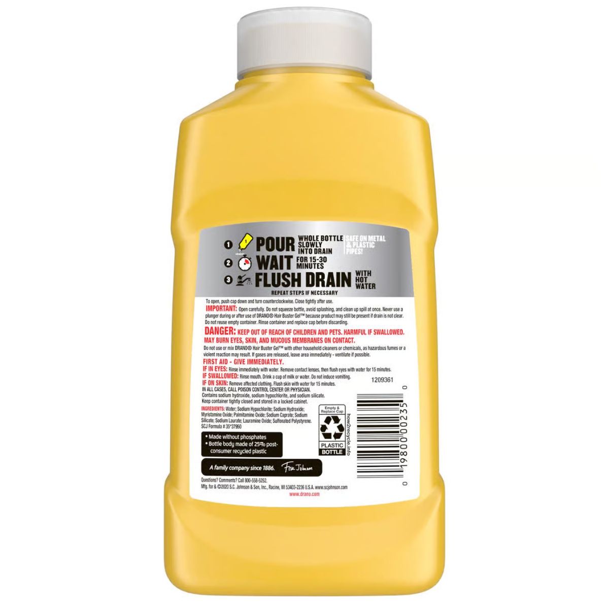 Drano Commercial Gel Hair Clog Remover 16 oz.
