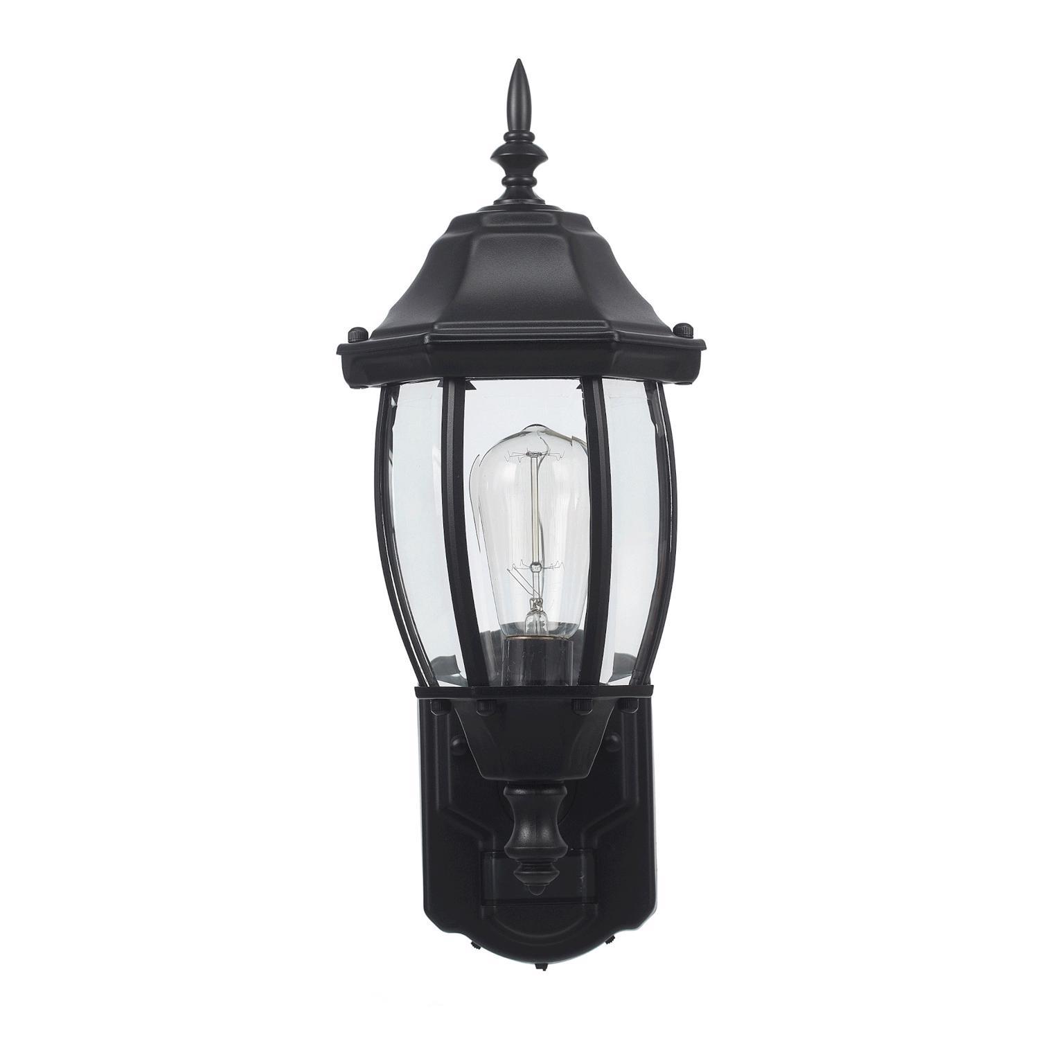 Globe Electric Ashford Matte Black Motion-Sensing LED Wall Lantern