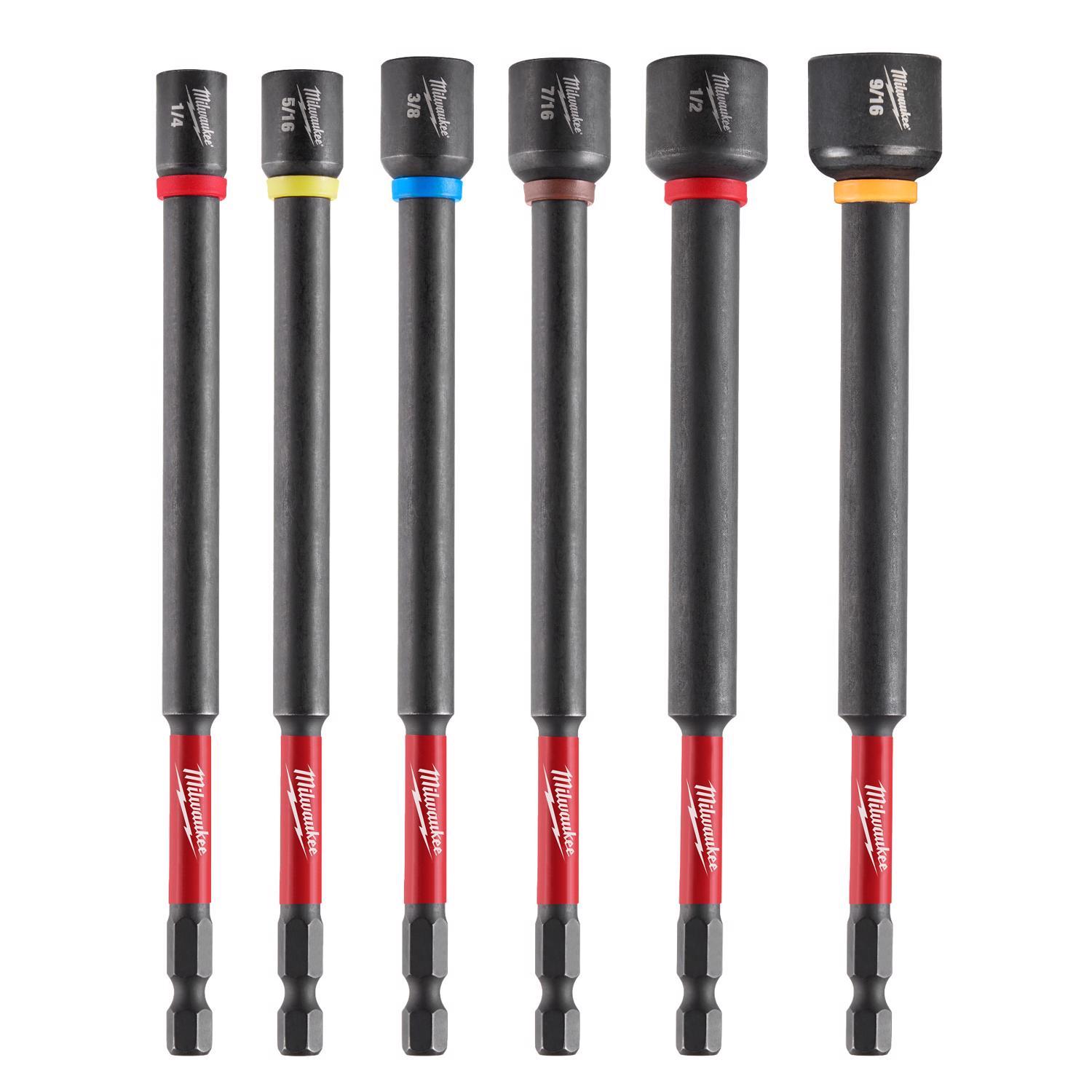 Milwaukee 6 in. L Steel Magnetic Nut Setter Set 6 Pieces
