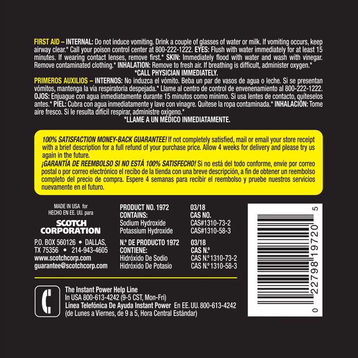 Instant Power Hair & Grease Liquid Drain Opener 1 gal