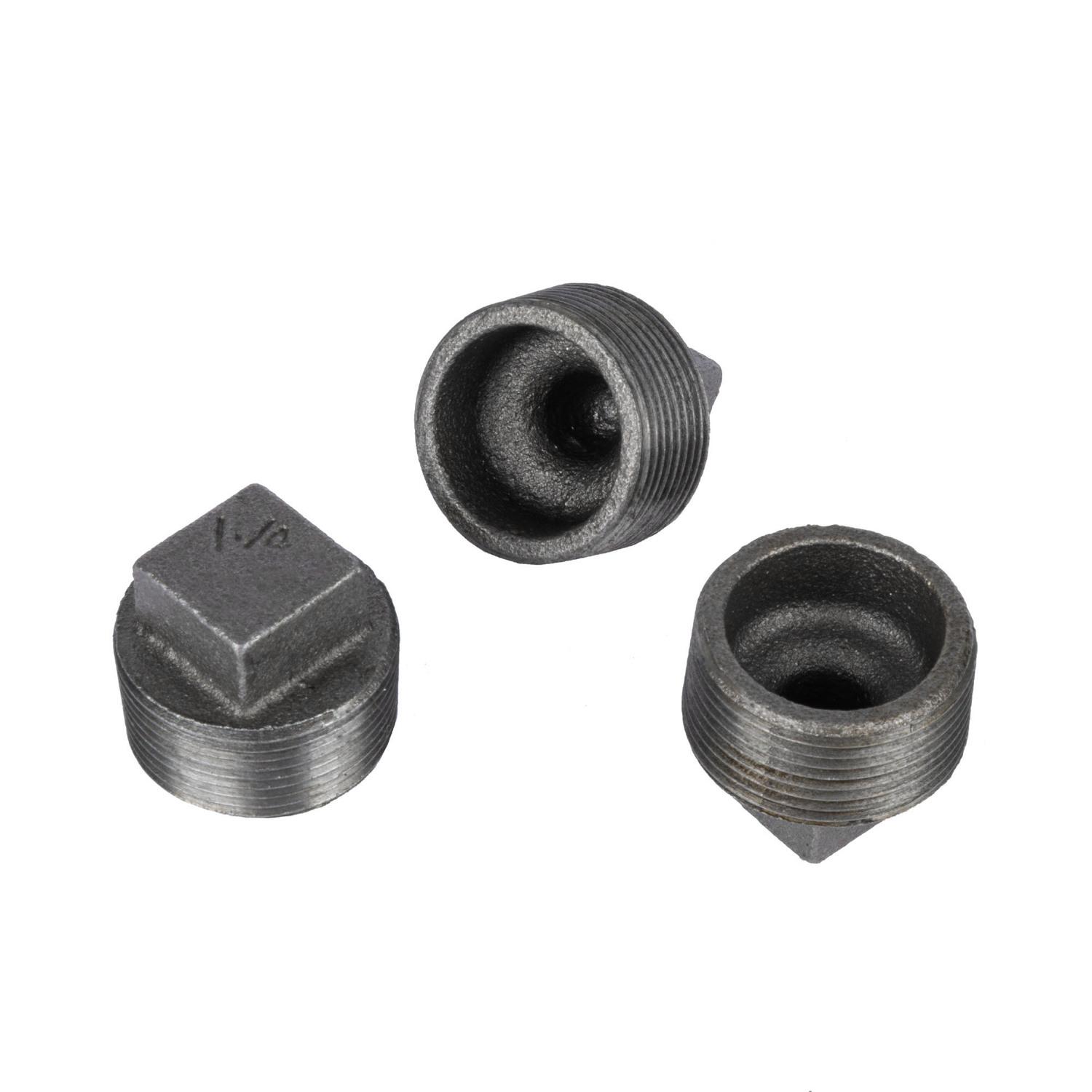 STZ Industries 1-1/4 in. MIP each Black Malleable Iron Plug