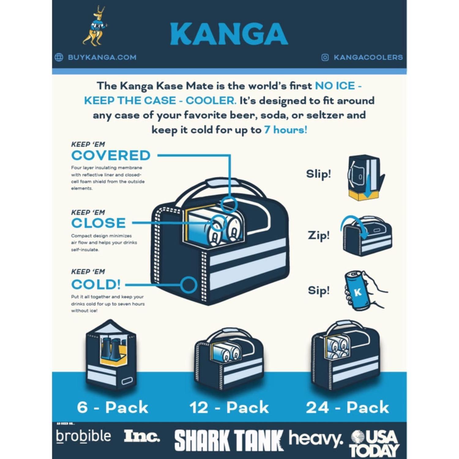 Kanga Kase Mate Black/Gray 12 cans Soft Sided Cooler