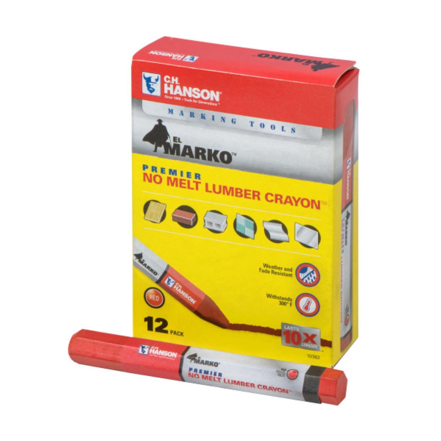 C.H. Hanson 4.5 in. L Lumber Crayon Red 1 pc