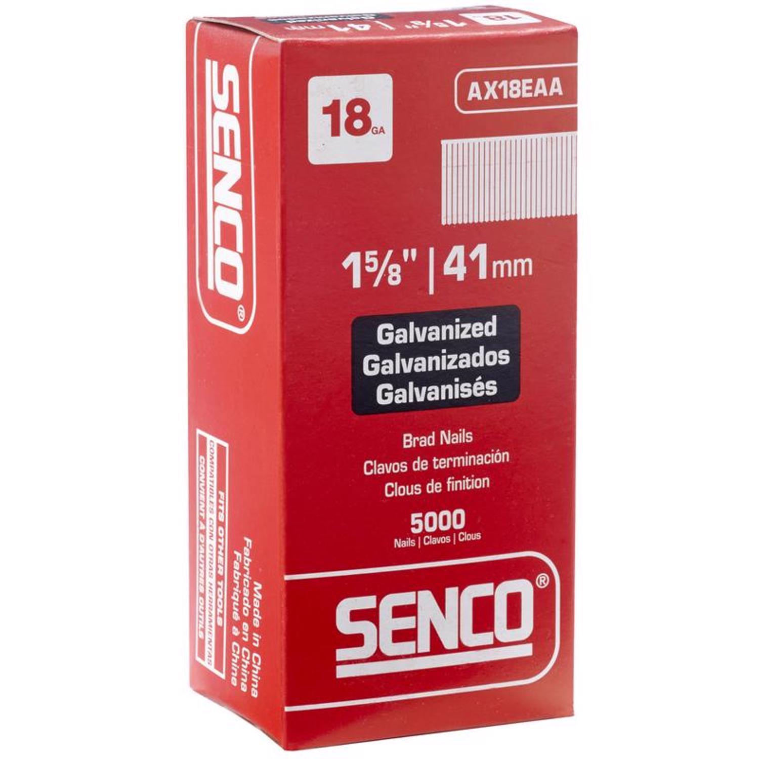 Senco 1-5/8 in. L X 18 Ga. Straight Strip Galvanized Brad Nails 5000 pk
