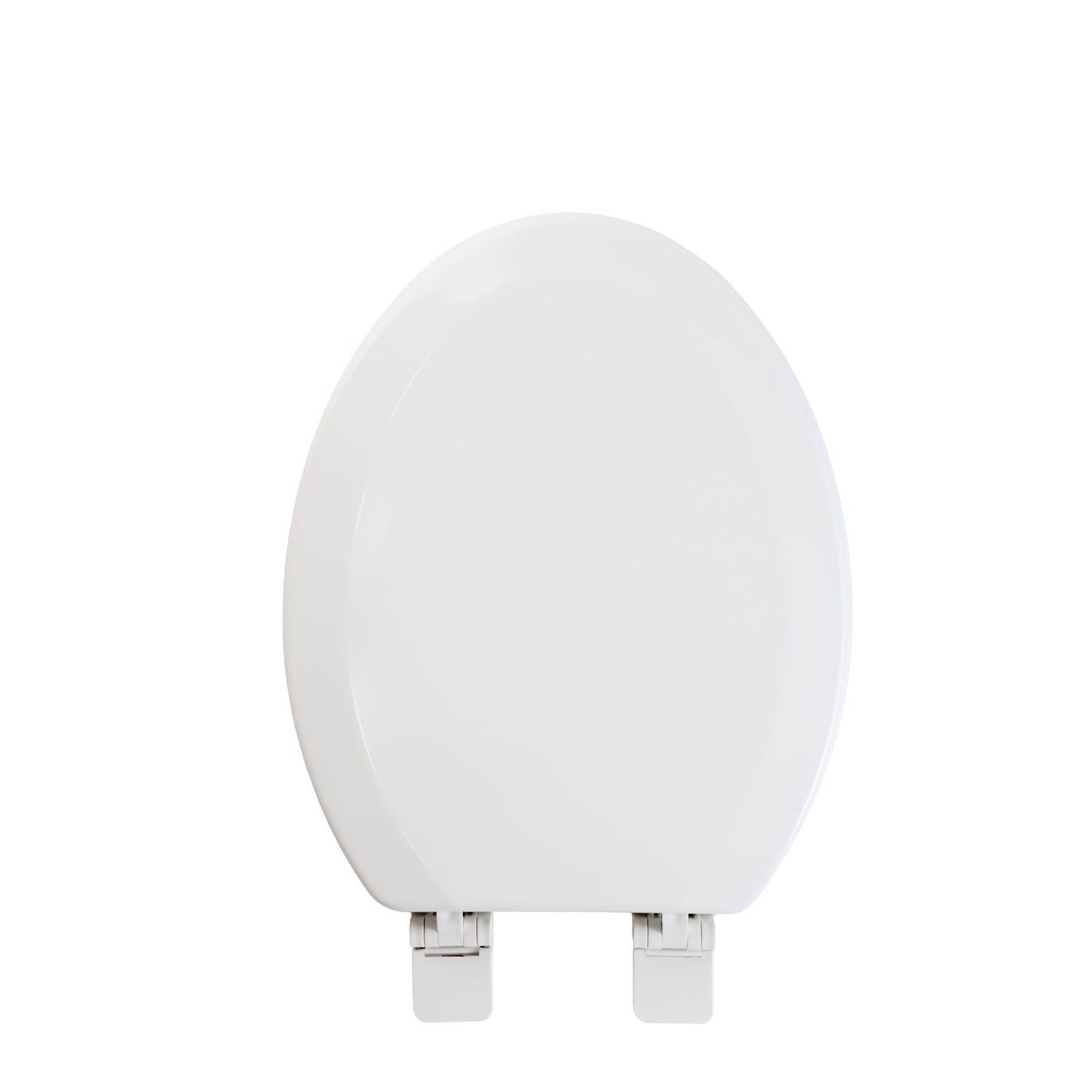Oakbrook Collection Laurel Elongated White Wood Toilet Seat