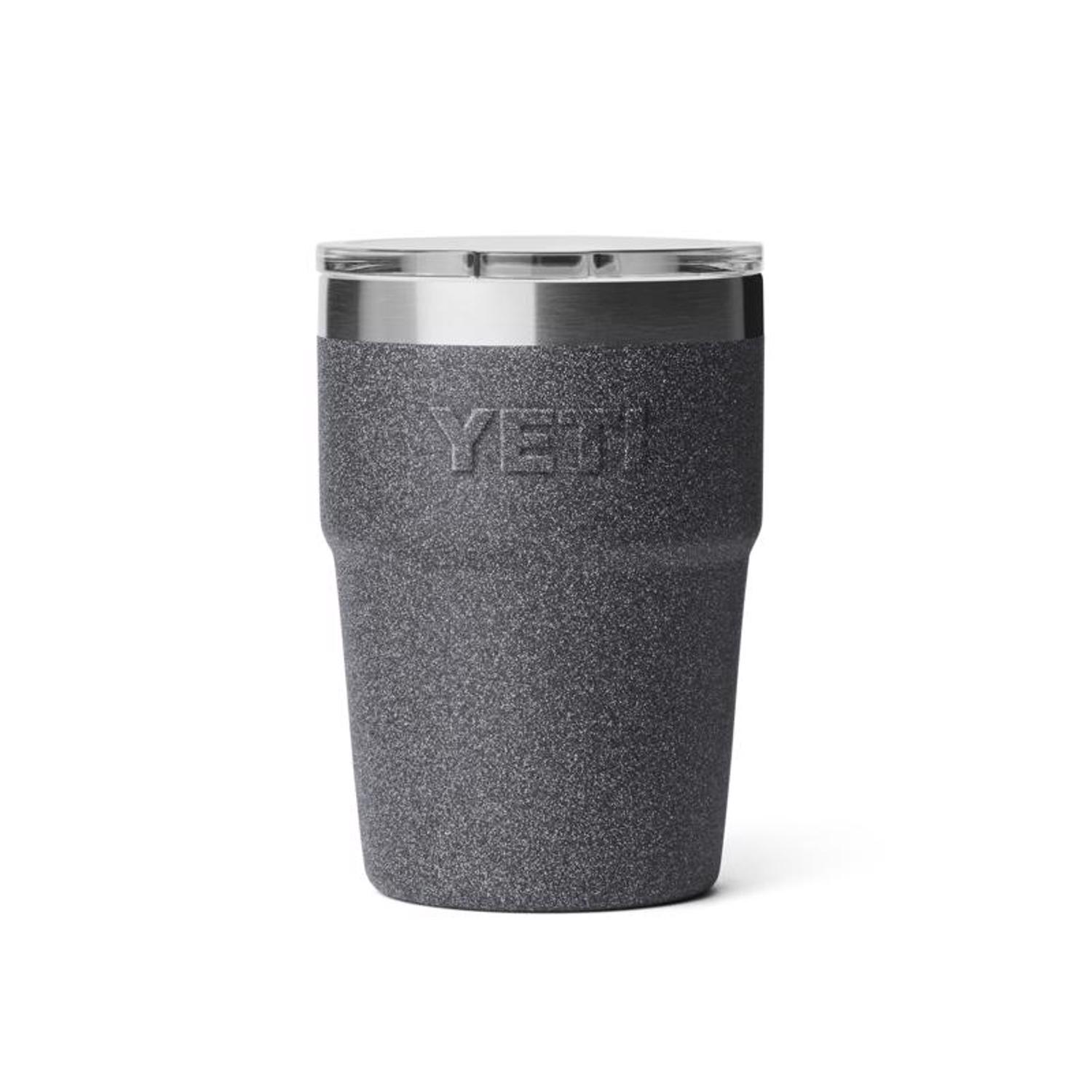 YETI Rambler 16 oz. Black Stone BPA Free Stackable Tumbler with MagSlider Lid