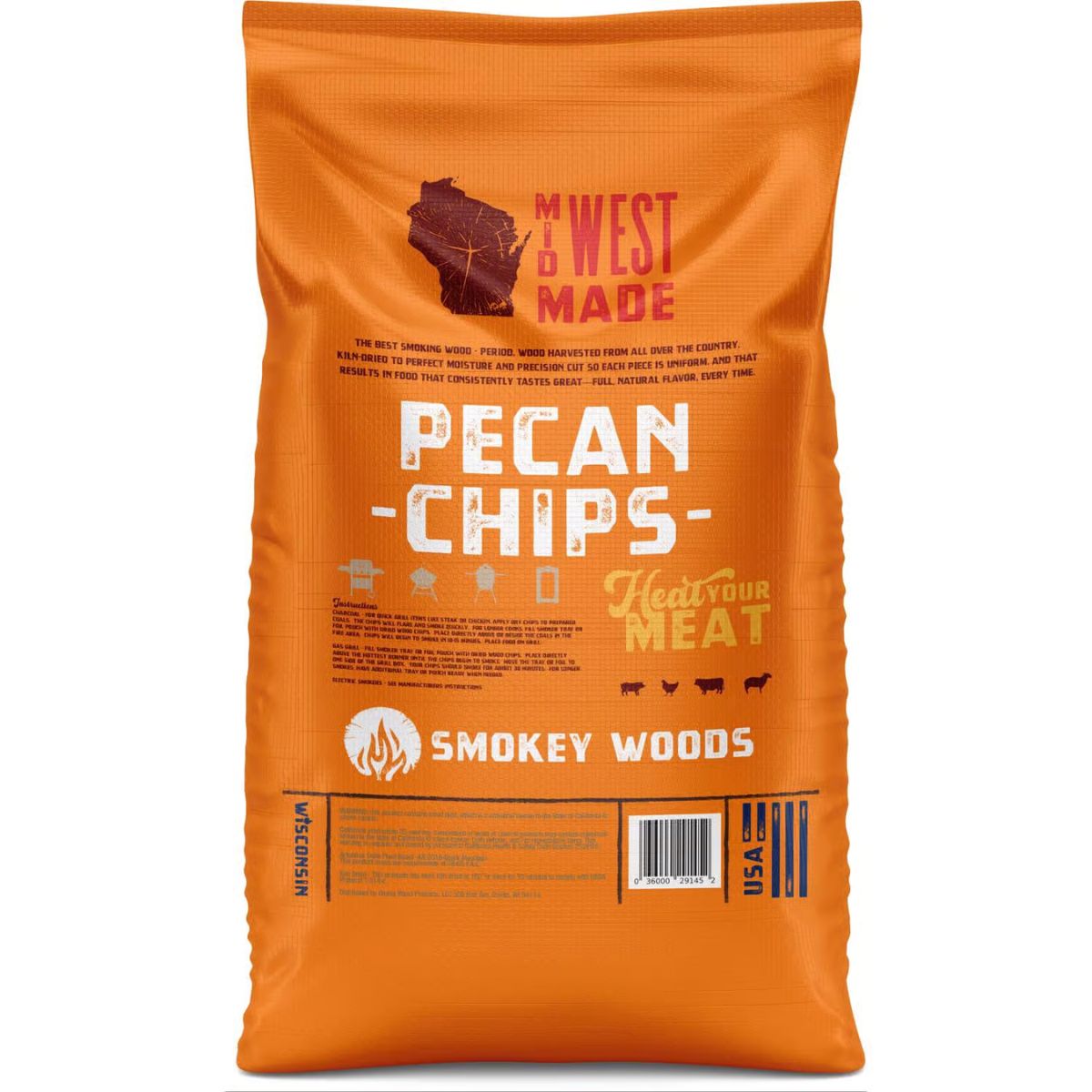 Smokey Woods All Natural Pecan Wood Smoking Chips 192 cu in.