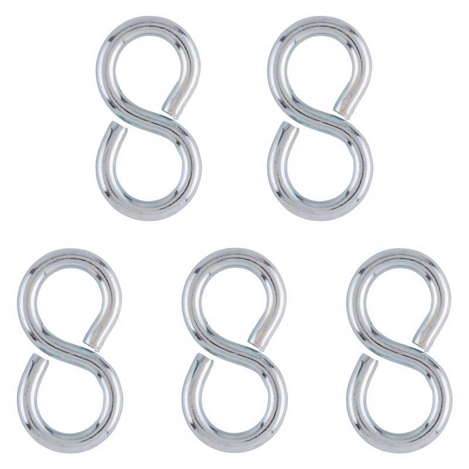 Ace Small Zinc-Plated Silver Steel 1.25 in. L Eight Hook 20 lb 5 pk
