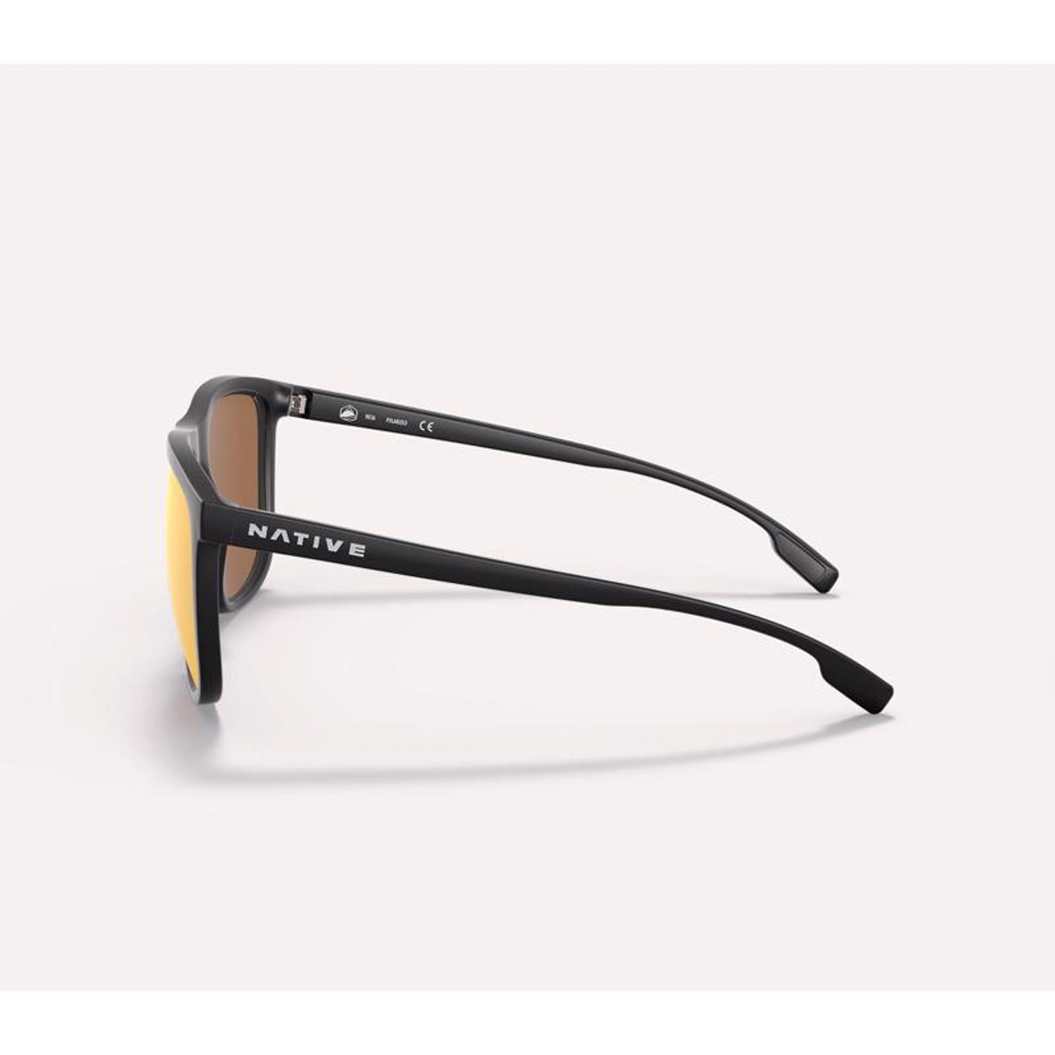 Native Mesa Sunglasses Unisex Matte Black Frame Bronze Lens Polarized Blue Light Blocking