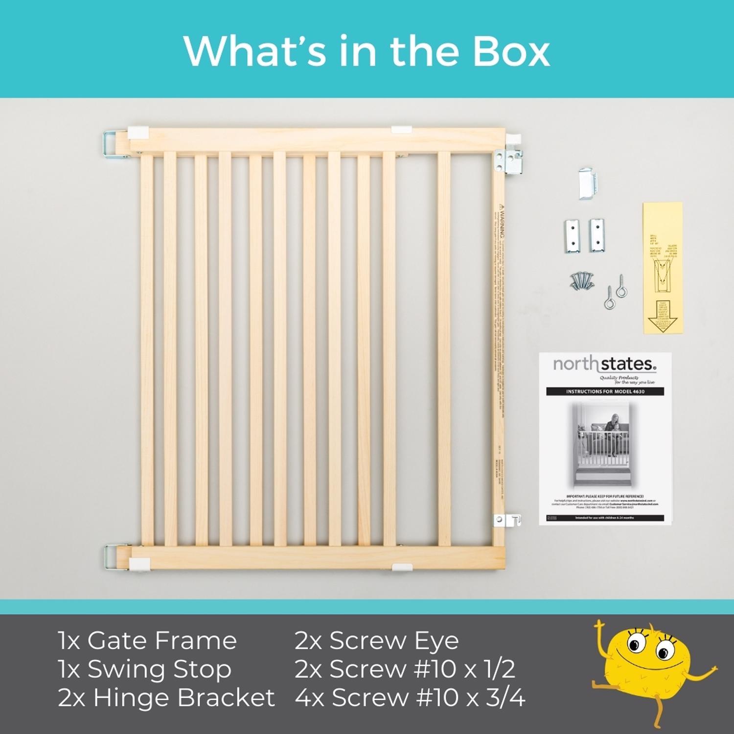 North States White 30 in. H X 28-42 in. W Wood Child Safety Gate