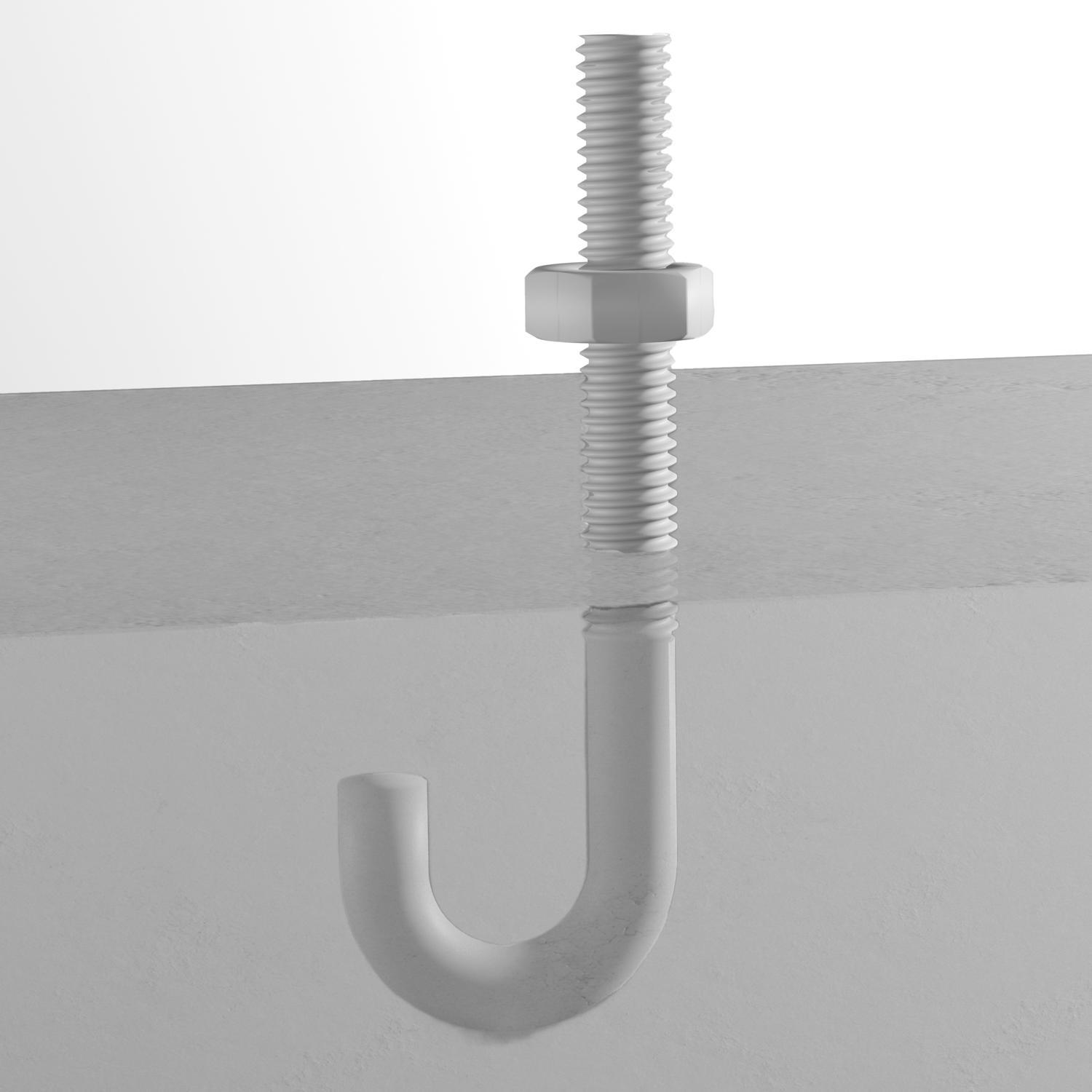 Hampton Small Zinc-Plated Silver Zinc 1 in. L J-Bolt 375 lb 1 pk