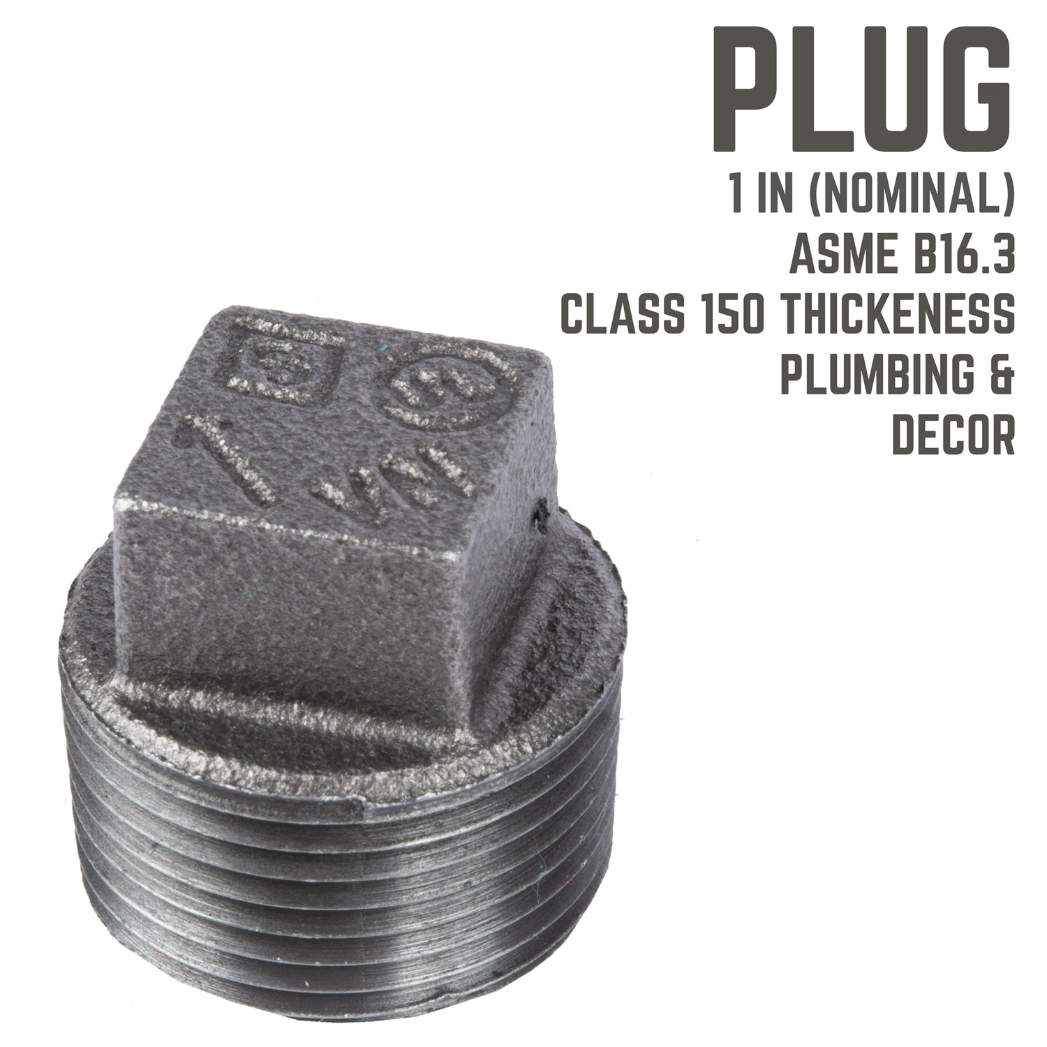 STZ Industries 1 in. MIP each Black Malleable Iron Plug
