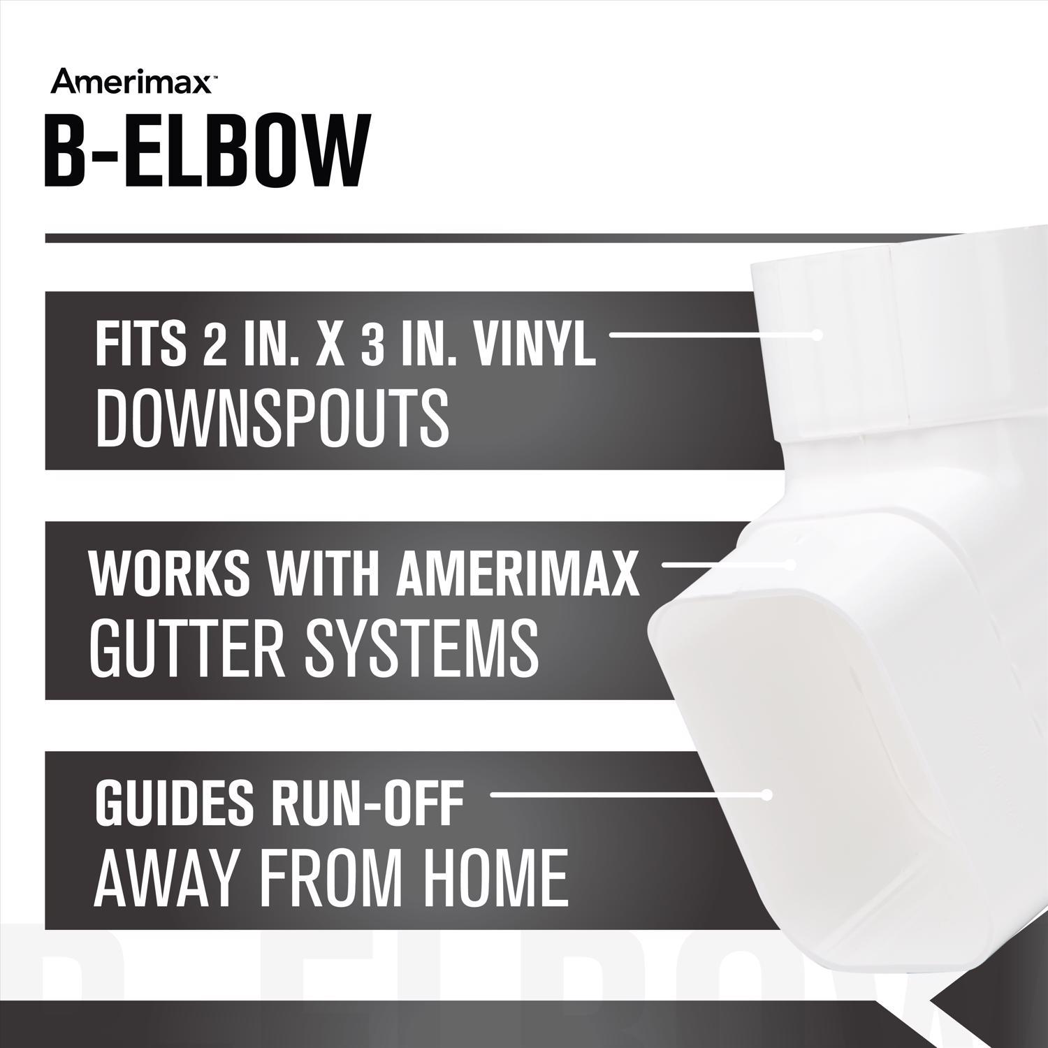 Amerimax 4.5 in. H X 2.5 in. W X 4.5 in. L White Vinyl K Gutter Elbow