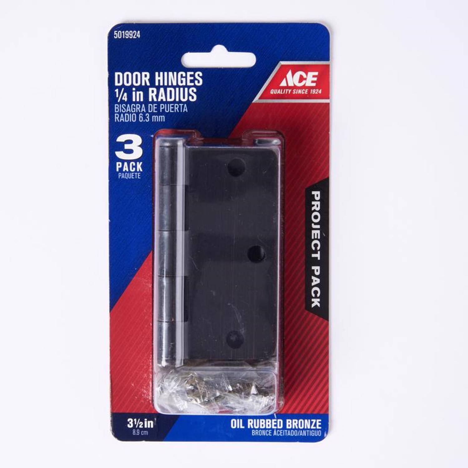 Ace 3-1/2 in. L Oil Rubbed Bronze Residential Door Hinge 3 pk