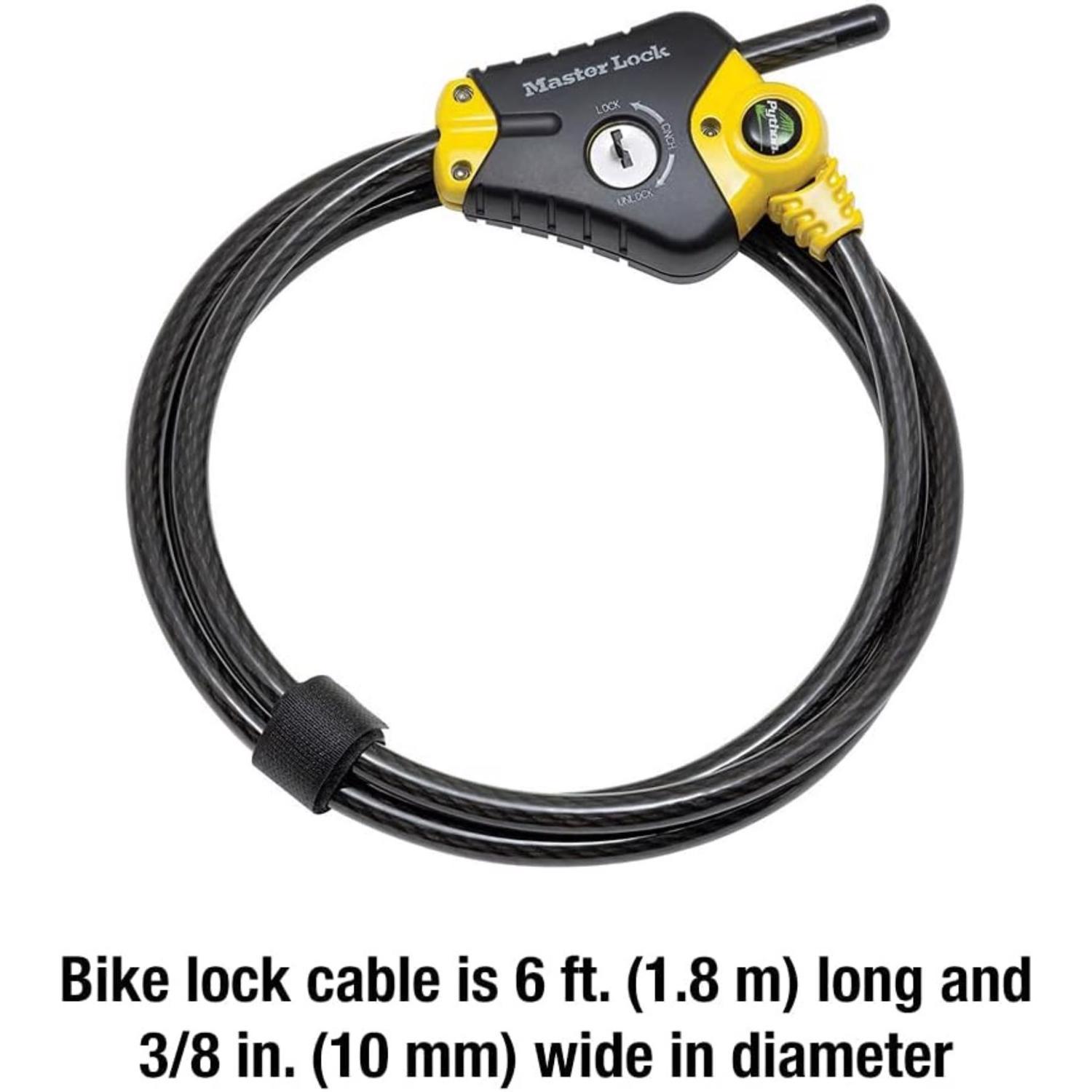 Master Lock Python 3/8 in. D X 72 in. L Vinyl Coated Steel Locking Cable