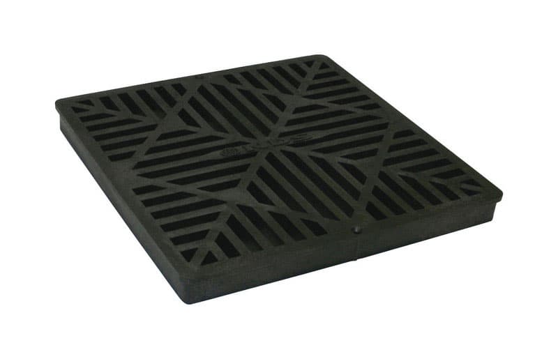 NDS 12 in. Black Square Polyolefin Drain Grate