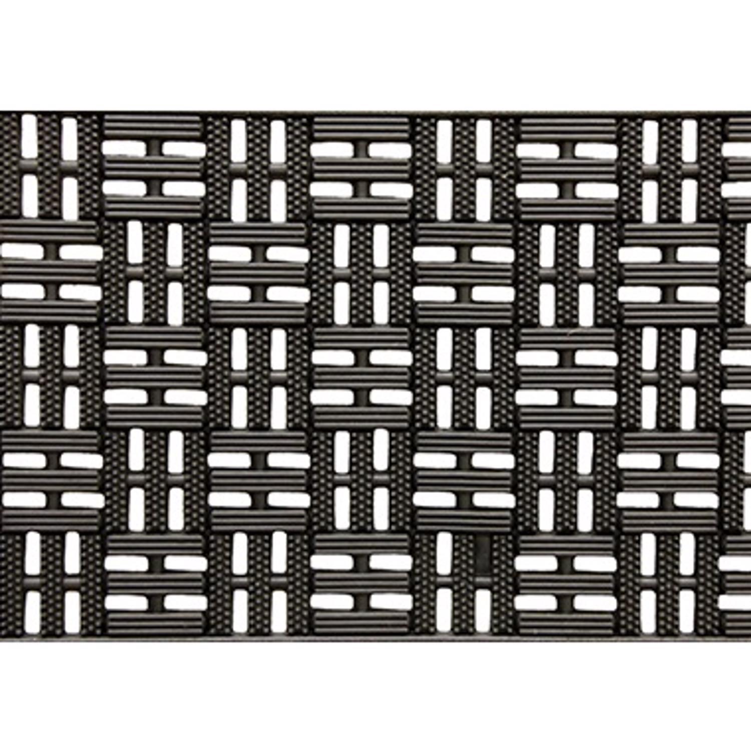 Sports Licensing Solutions 18 in. W X 30 in. L Black Trellis Scraper Rubber Door Mat