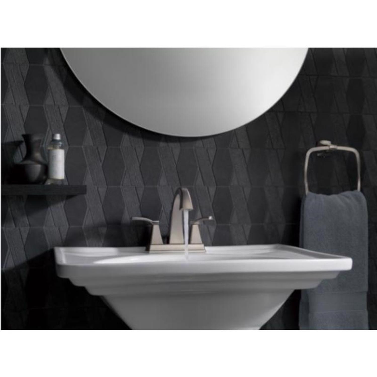 Delta Flynn Stainless Steel Pop-up Bathroom Sink Faucet 4 in.