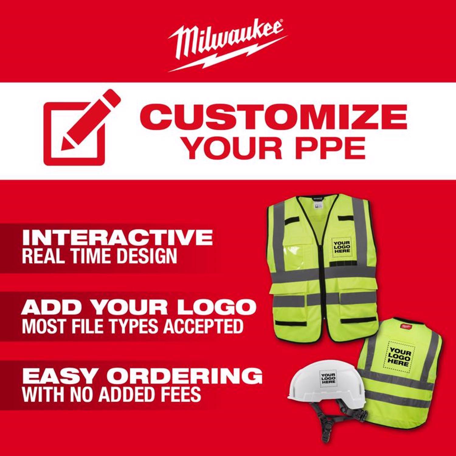 Milwaukee Reflective Type R Class 2 Safety Vest High Visibility Yellow L/XL