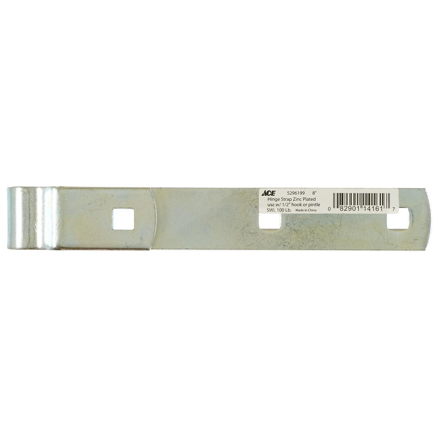 Ace 8 in. L Zinc-Plated Steel Hinge Strap 1 pk