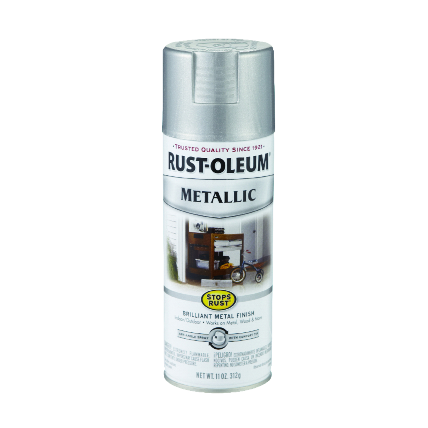 Rust-Oleum Stops Rust Silver Metallic Spray Paint 11 oz