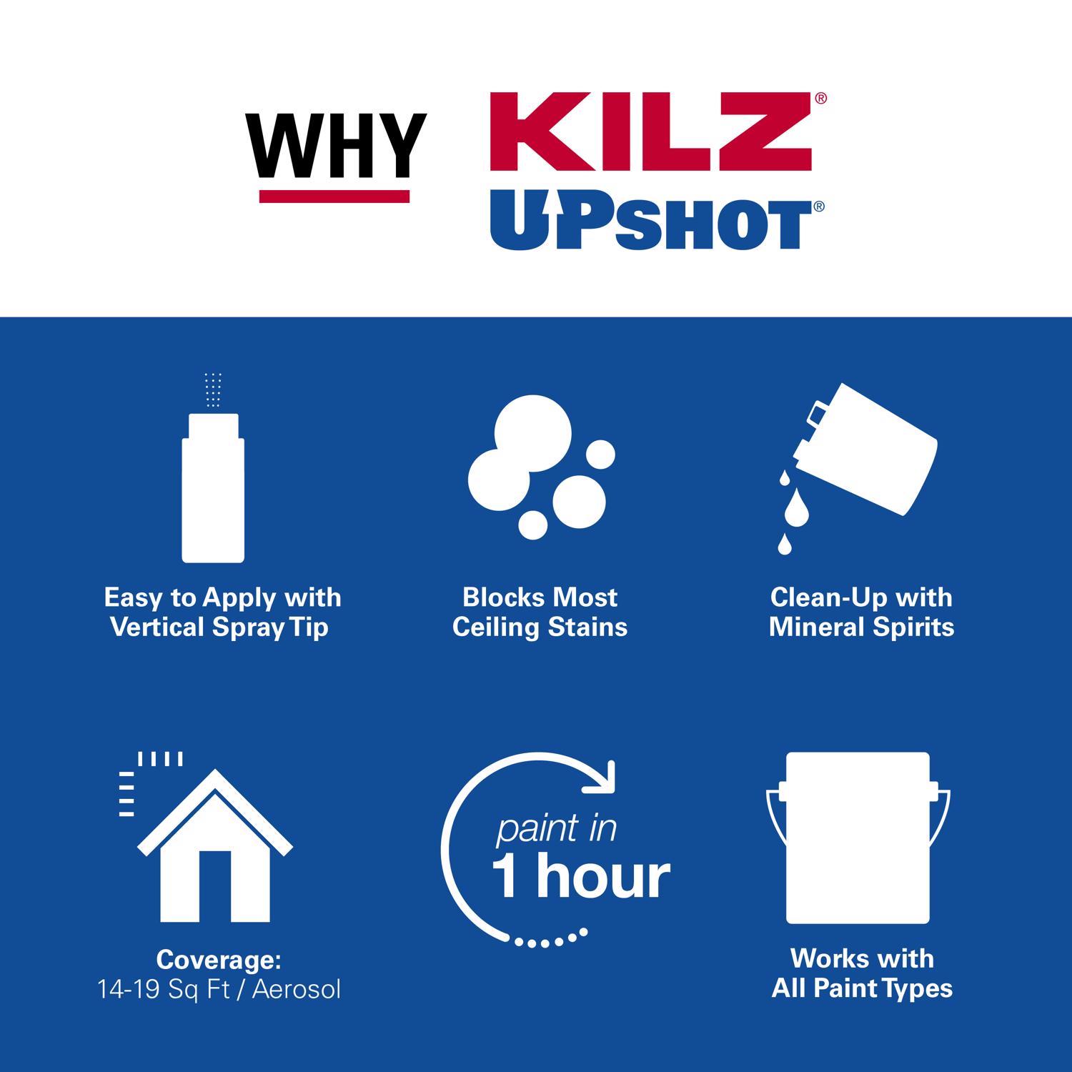KILZ Up Shot White Flat Oil-Based Aerosol Primer/Sealer 10 oz