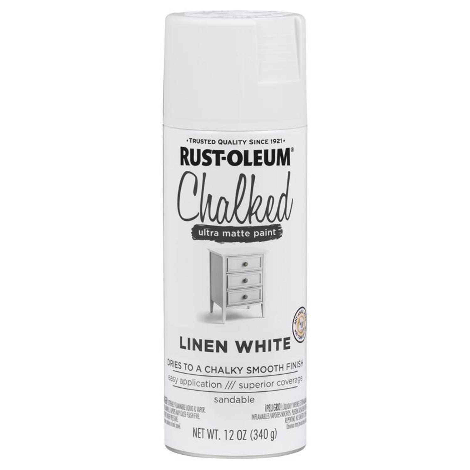 Rust-Oleum Chalked Matte Linen White Chalky Finish Paint 12 oz