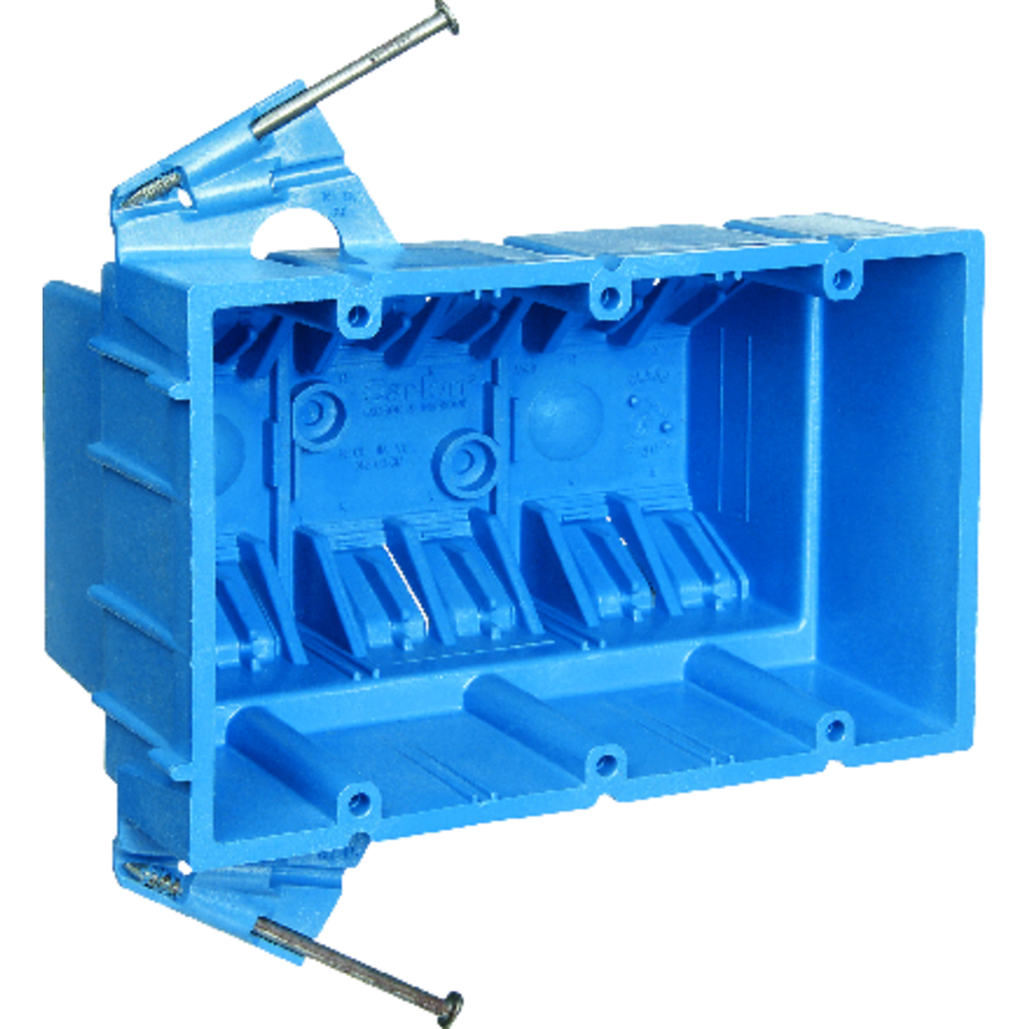 Carlon 53 cu in Rectangle Thermoplastic 3 gang Outlet Box Blue