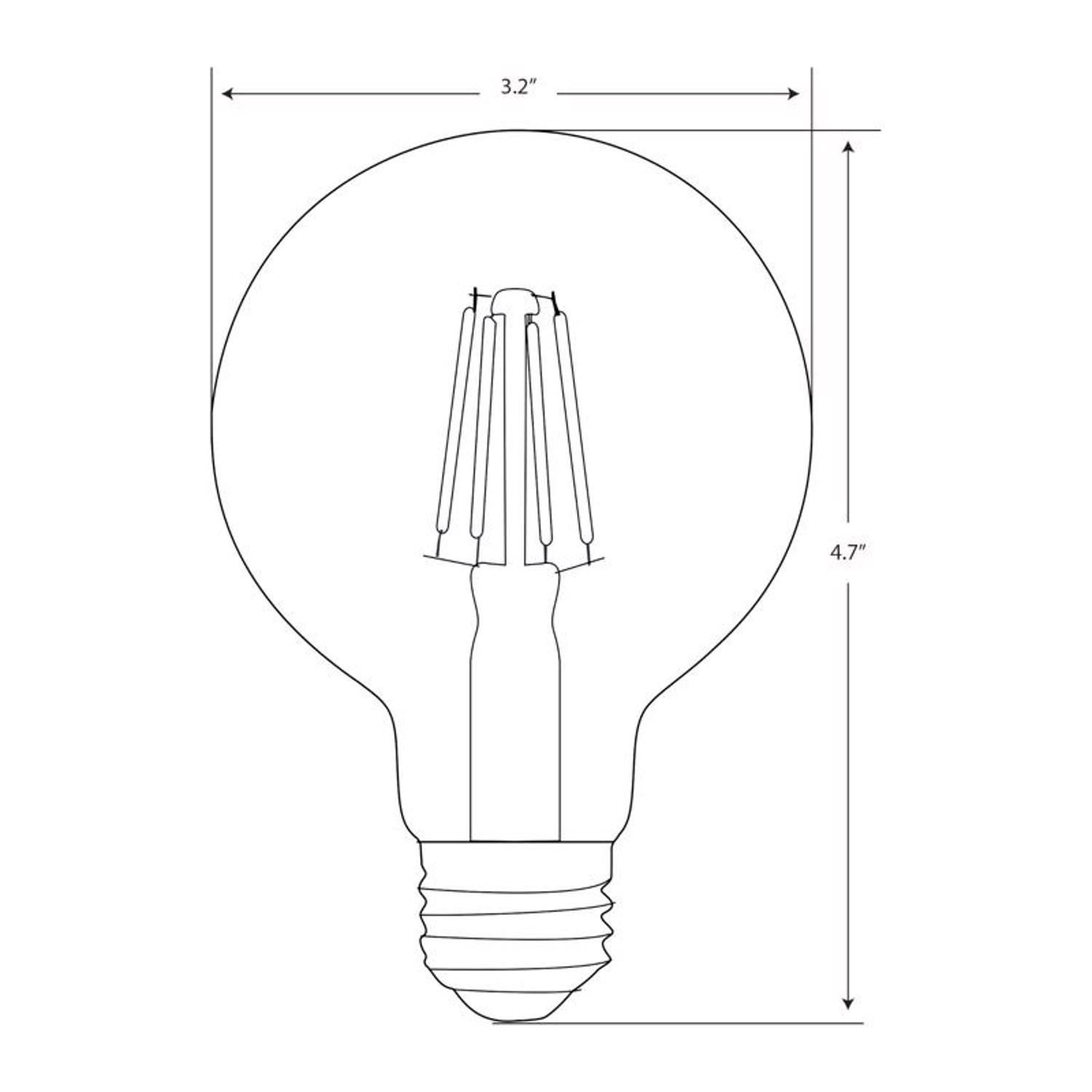 Feit G25 E26 (Medium) Filament LED Bulb Smoke Daylight 40 Watt Equivalence 1 pk