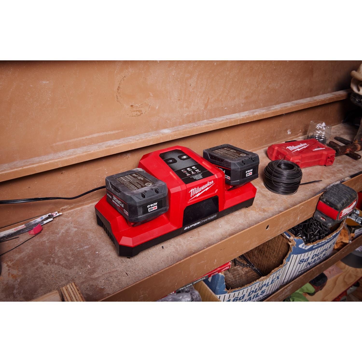 Milwaukee M18 Lithium-Ion Dual Bay Simultaneous Super Battery Charger 1 pc